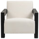 Ward Cream Linen Textured Fabric Accent Chair, Black Finish