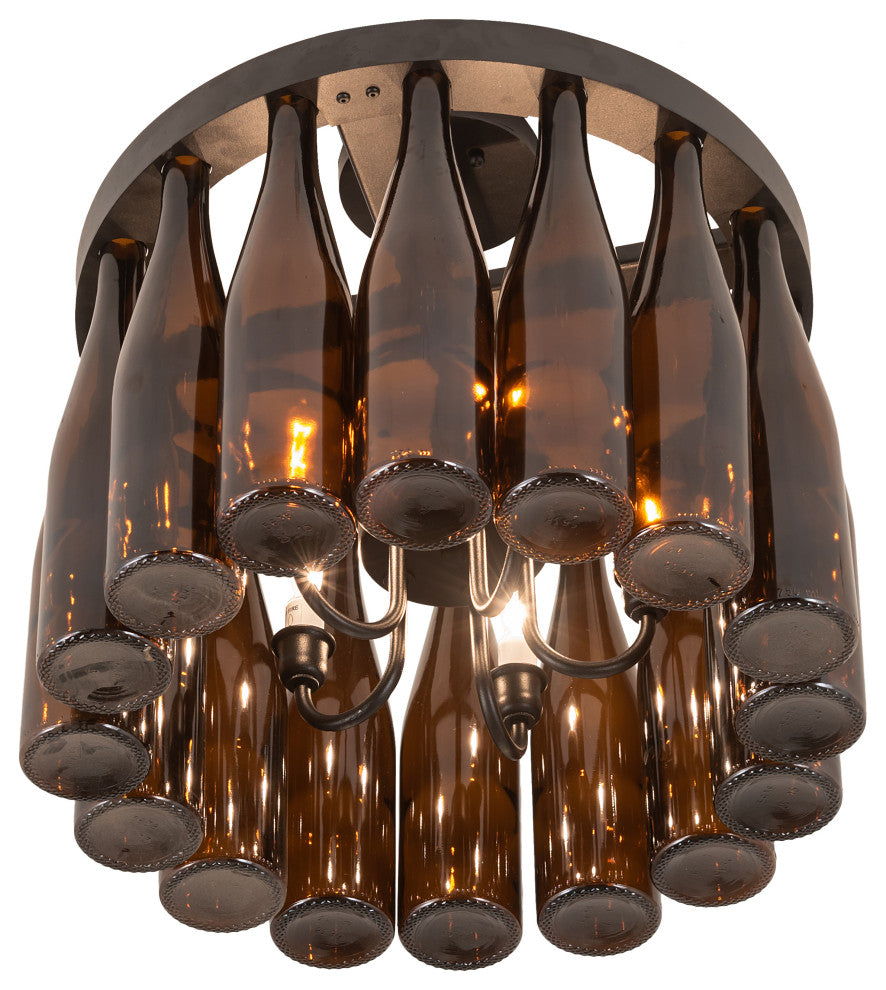 19 Wide Tuscan Vineyard 16 Wine Bottle Chandelier