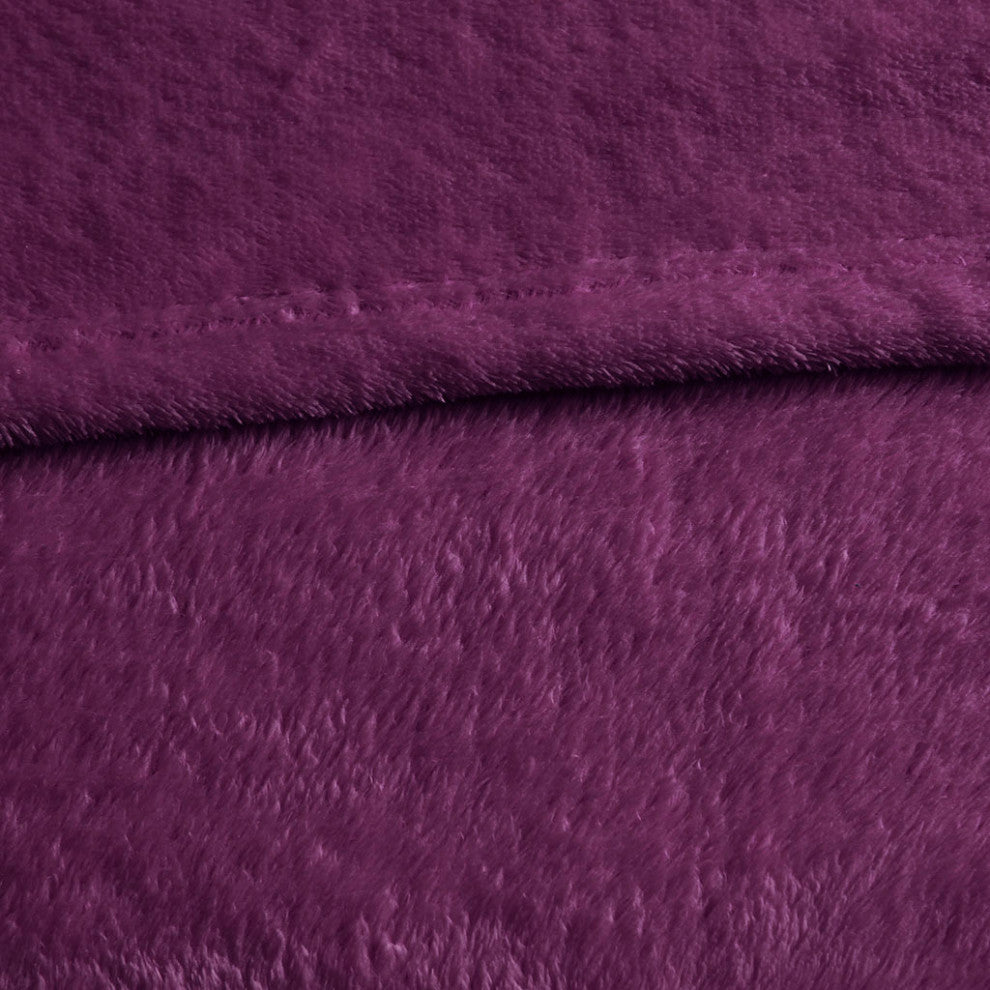 Intelligent Design Microlight Plush Oversized Blanket, Purple