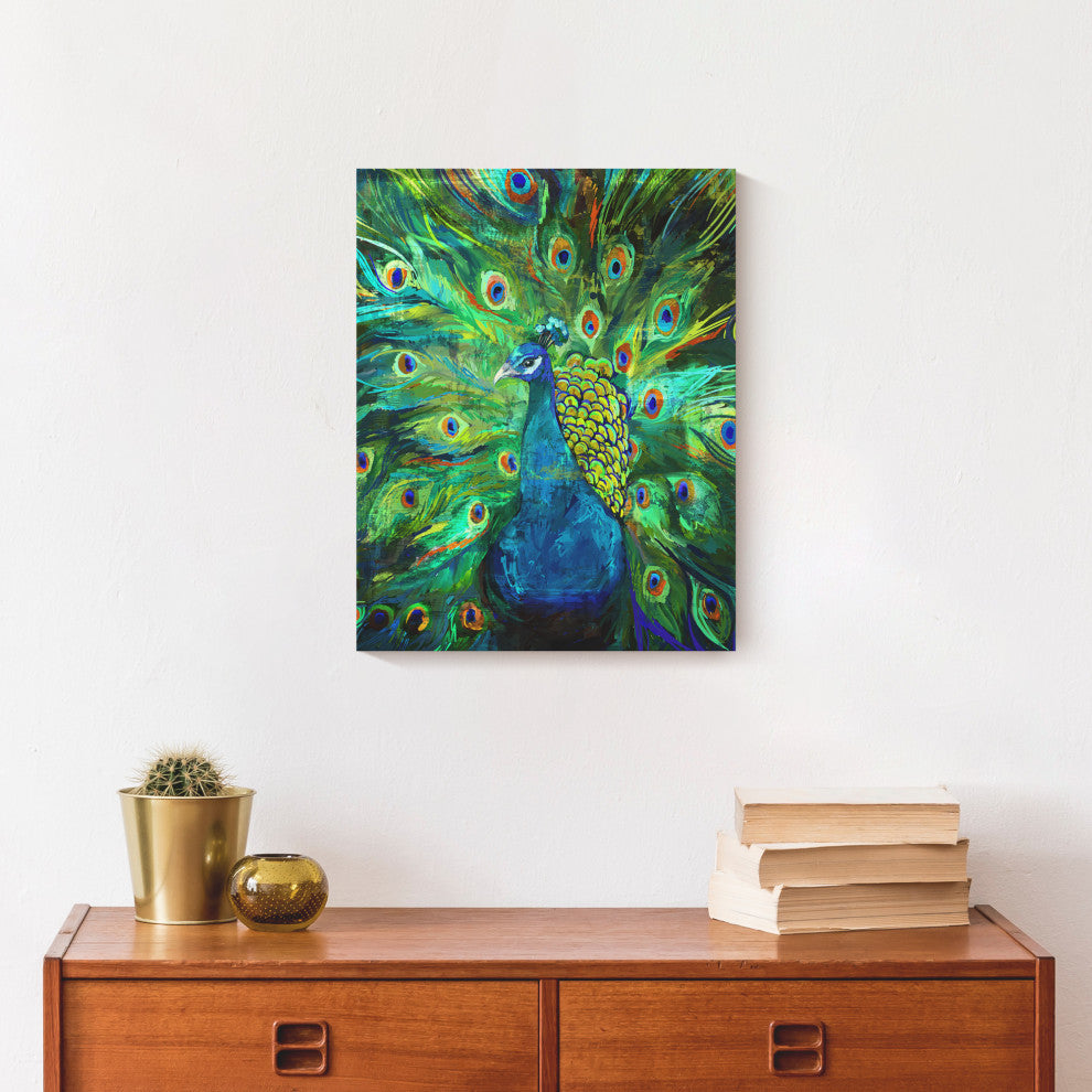 Peacock Power 11x14 Canvas Wall Art