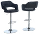 HomeRoots 21" x 22.5" x 36" Black Foam Metal Leather Look Barstool