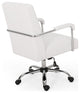 Rene Channel Stitched Swivel Office Lift Chair, White, Chrome