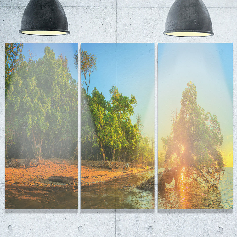 "Beautiful Thailand Tropical Beach" Metal Wall Art, 3 Panels, 36"x28"