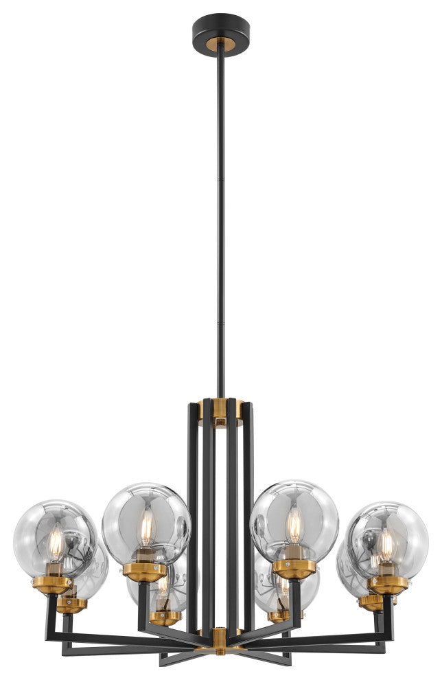 Monachopsis Dimmable LED Integrated Chandelier, Gold and Black, Small