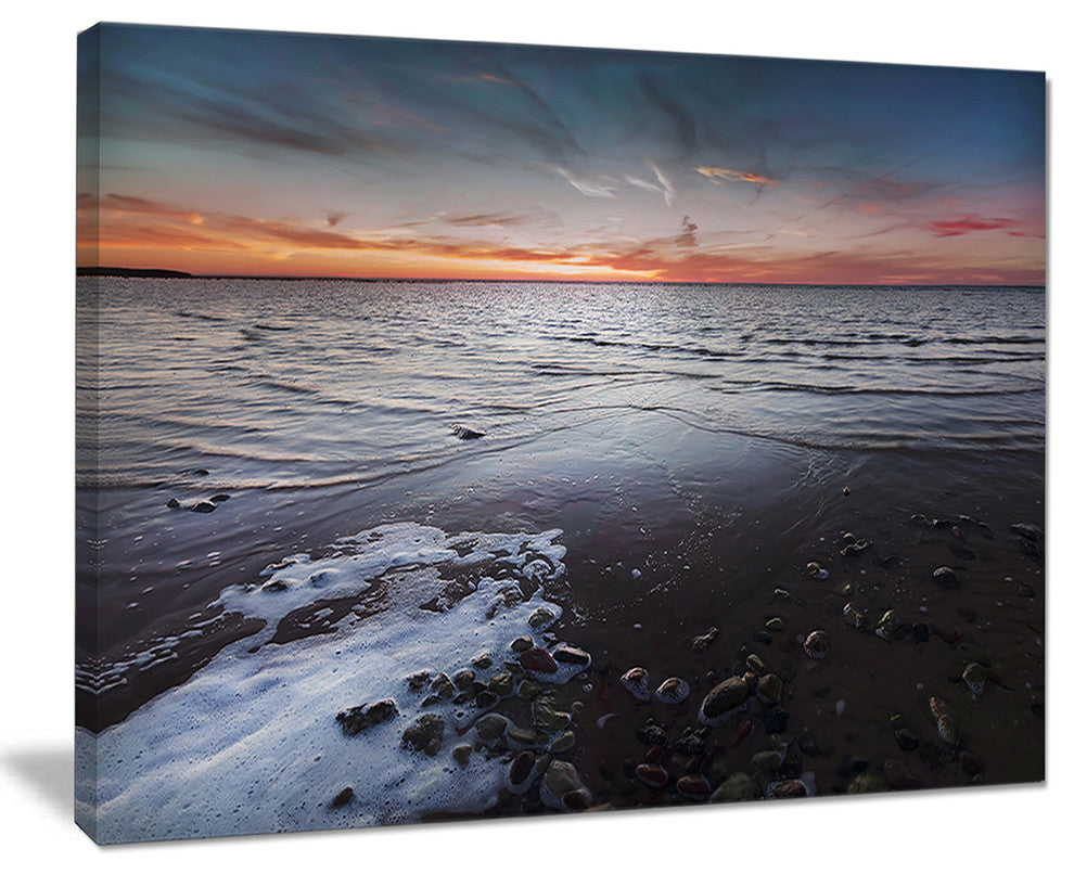 "Beautiful Sunset on Chudskoy Lake" Seascape Wall Art, 20"x12"
