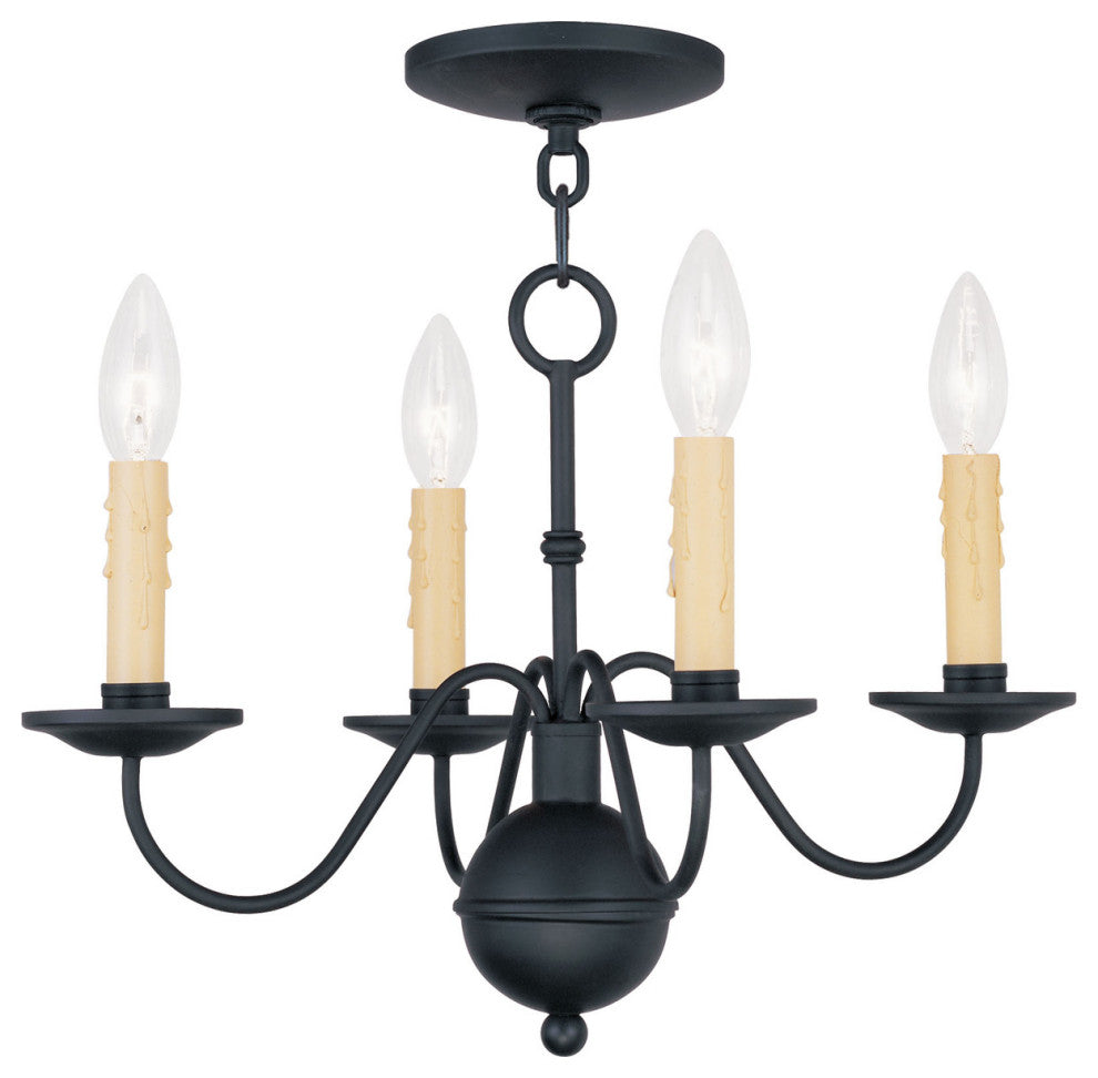 Livex 4494-04 4-Light Mini Chandelier, Black