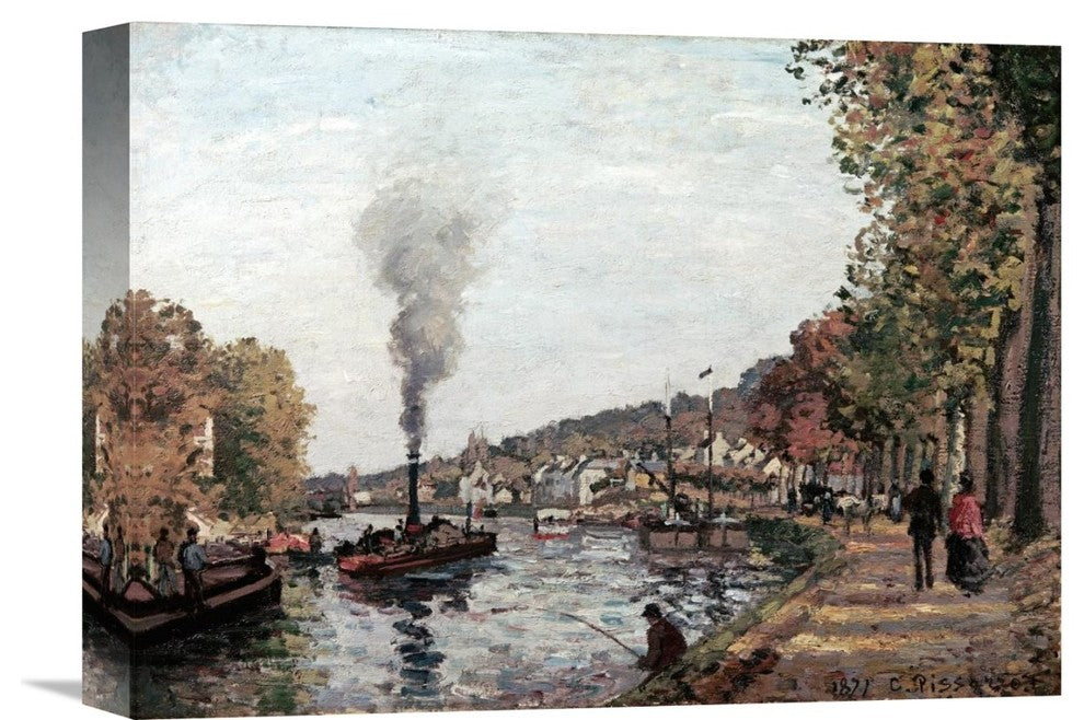 "The Seine at Marly" Stretched Canvas Giclee by Camille Pissarro, 16"x12"