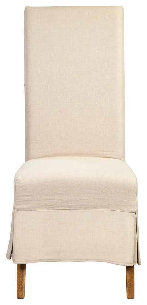 Linen Slip Covered Parsons Chair Set of 2