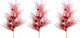 3 Pieces 35" Dazzling Glitter Ornament Ball Christmas Spray, Red