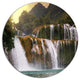Beautiful Waterfall In Vietnam, Landscape Large Disc Metal Artwork, 11"