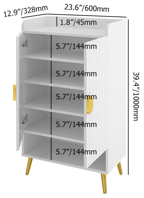 Yellar Nordic Shoe Storage Cabinet 5 Shelves Entryway Shoe Cabinet, White
