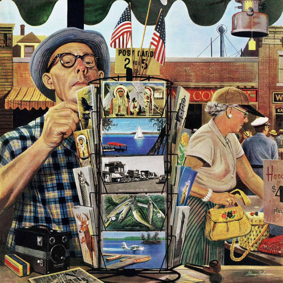 "Postcards" Painting Print on Canvas by Stevan Dohanos