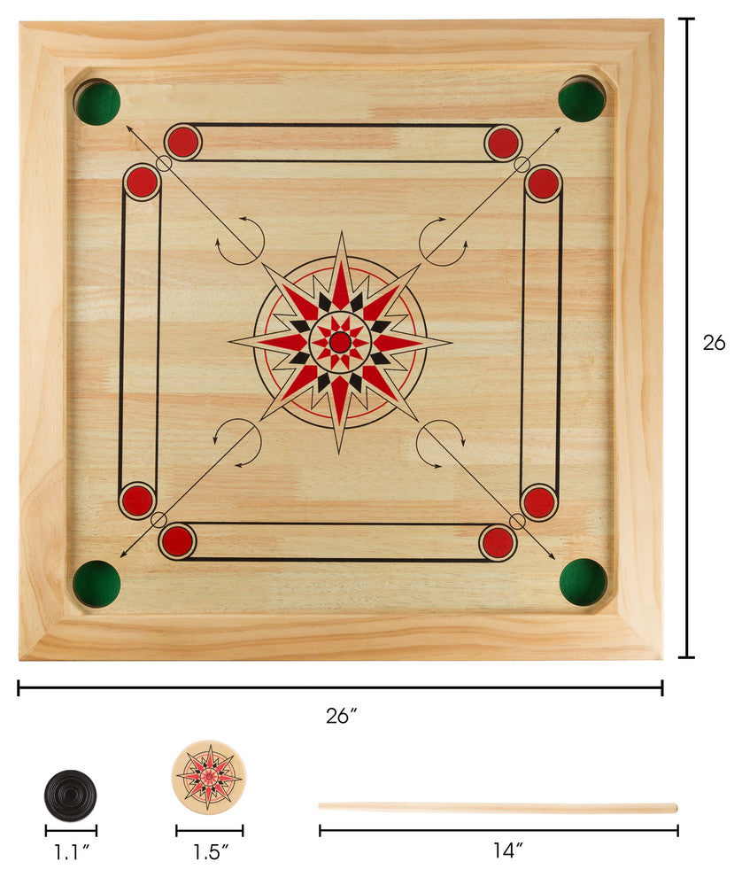 Carrom Board Game Classic Strike and Pocket Table Game by Hey! Play!