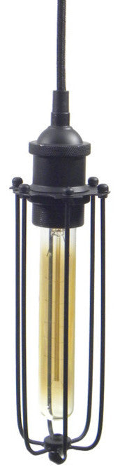 Long Industrial Tube Cage Pendant Light