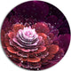 Fractal Flower Red And White, Floral Digital Art Round Wall Art, 11"