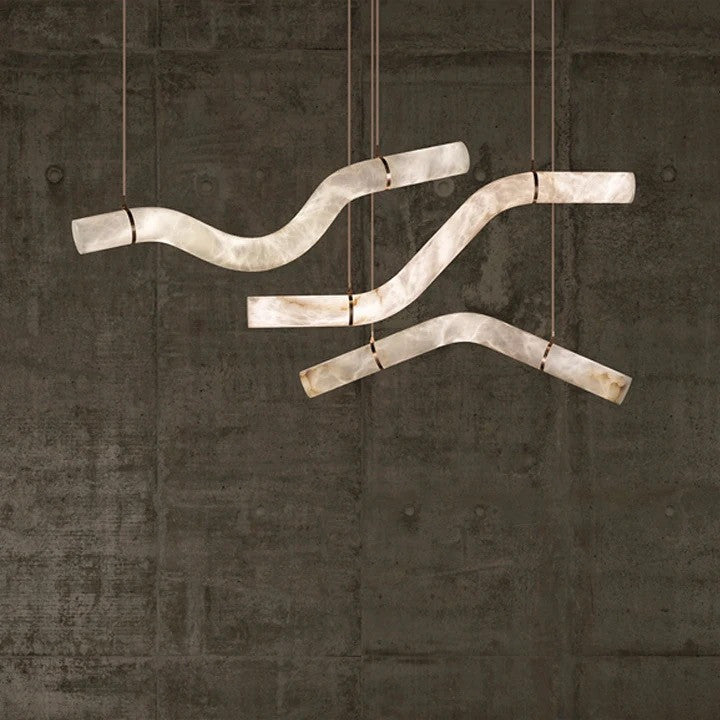 Alabaster Infinity Pendant Lamps, Style A