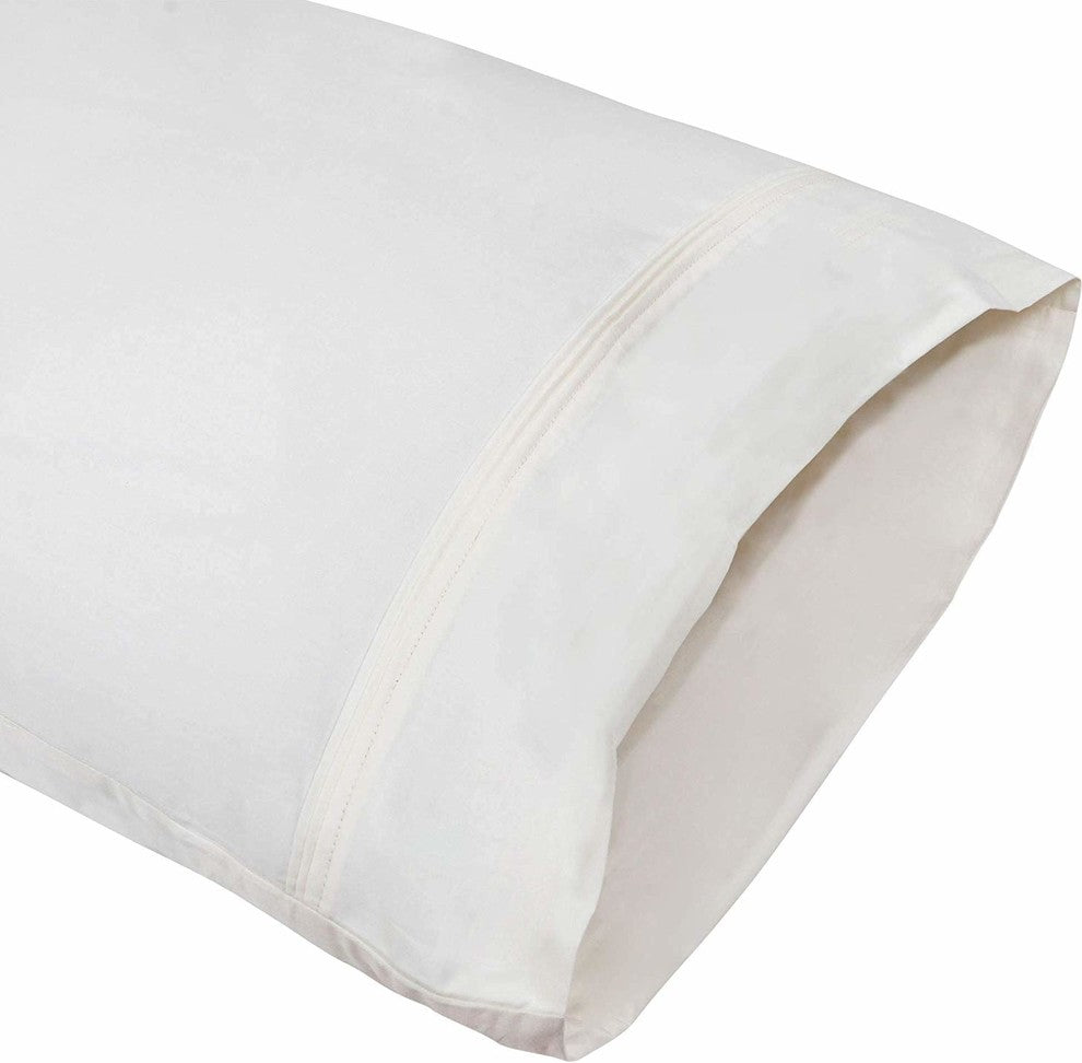 Organic Cotton Pillow Cases, Set of 2, 20"x32", Cream