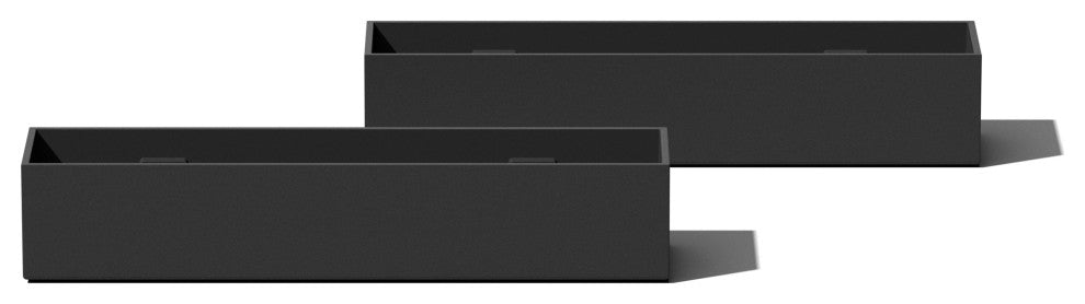 GEO Series Plastic Planter, Black, Short, 2 Pack
