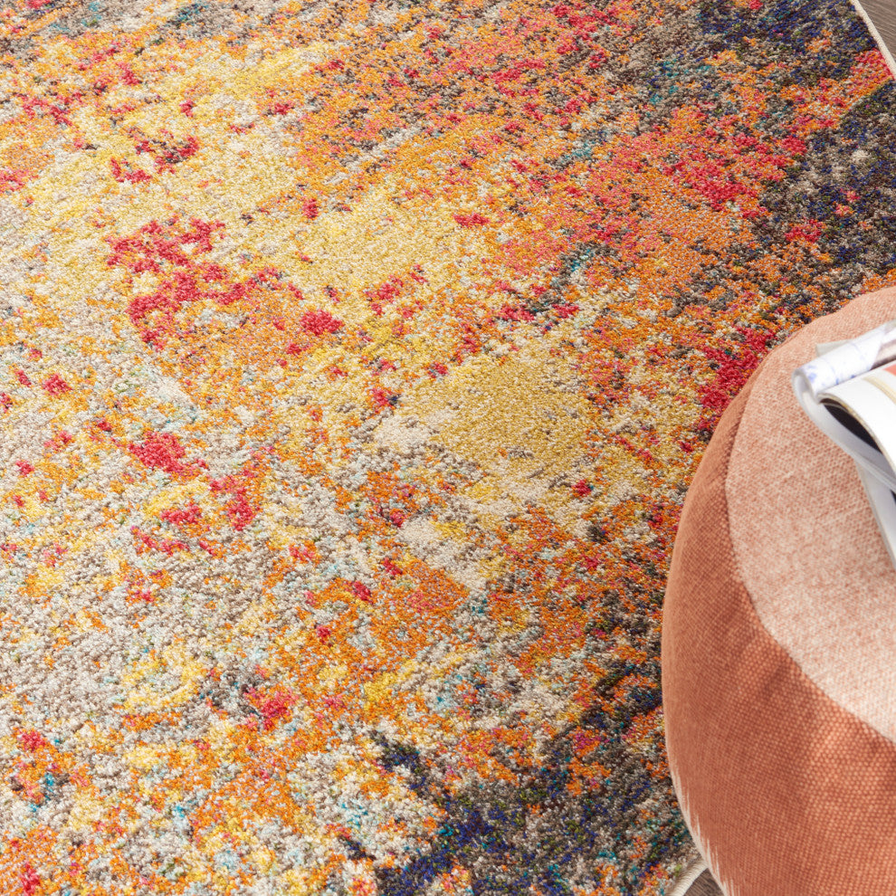 Nourison Celestial 7'10" Round Multicolor Modern Indoor Area Rug