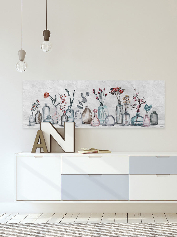 "Assorted Flowers, Glass" Painting Print on Wrapped Canvas