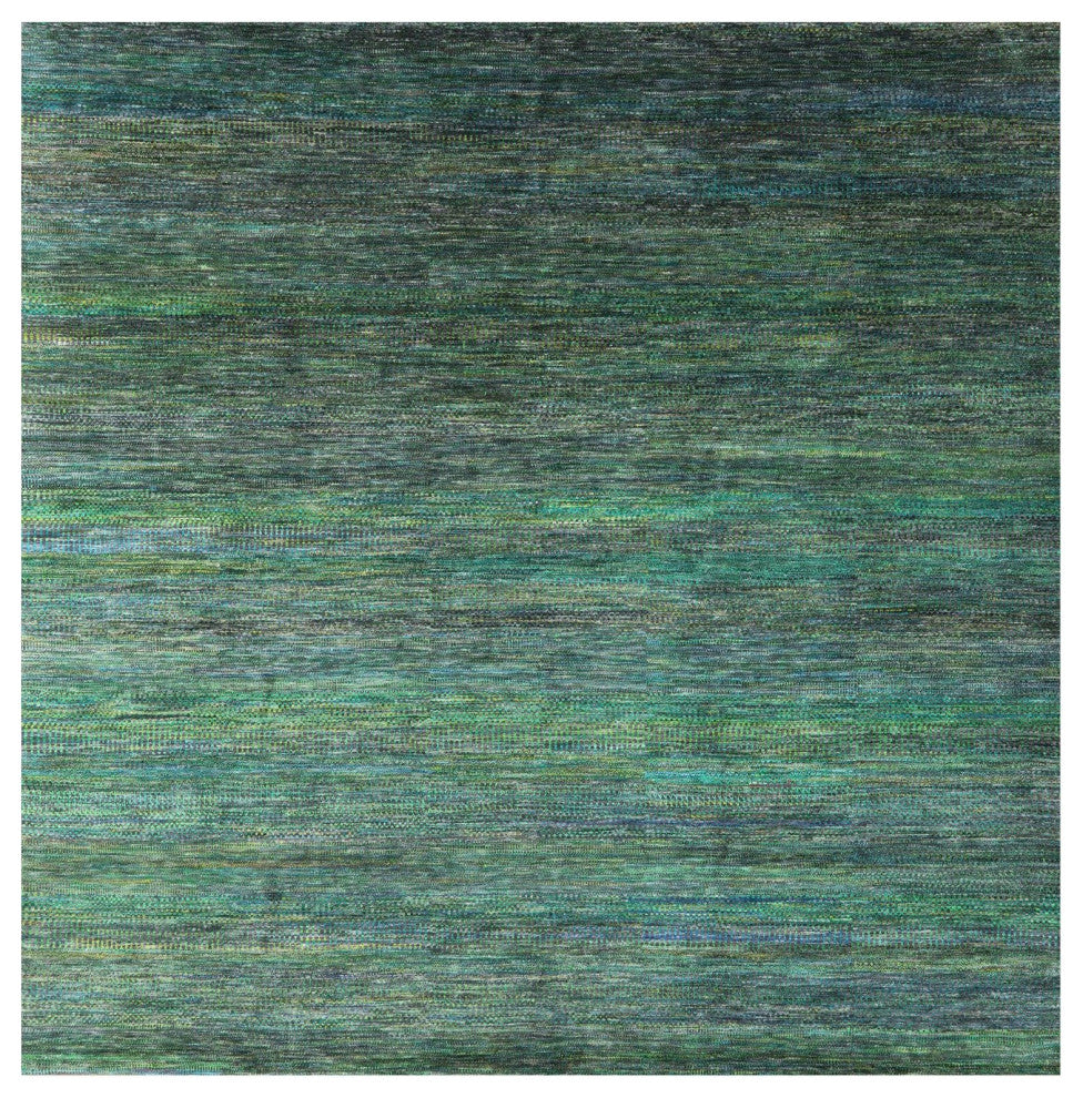 10' Square Hand Knotted Wool and Silk Super Savannah Gabbeh Rug Q6105