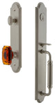 Arc 1-Piece Dummy Handleset, C Grip and Amber Baguette, Satin Nickel, 848355
