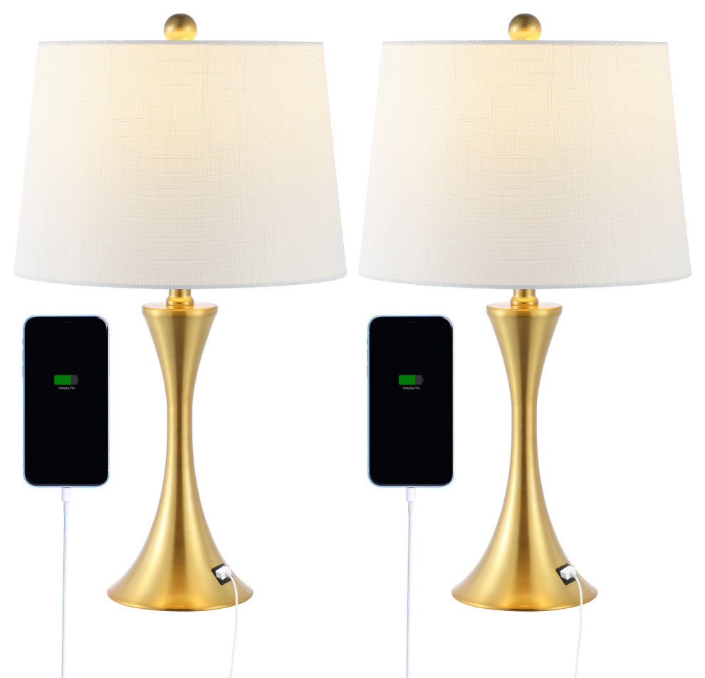 JONATHAN Y Lighting JYL6621 Pack of (2) Bennett 23" Tall LED - Brass Gold