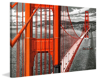 "Orange Bridge" Painting Print on Wrapped Canvas