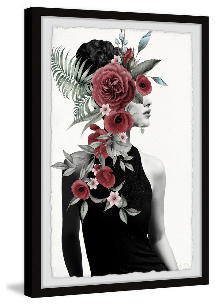 "Red Blooms" Framed Painting Print, 16"x24"