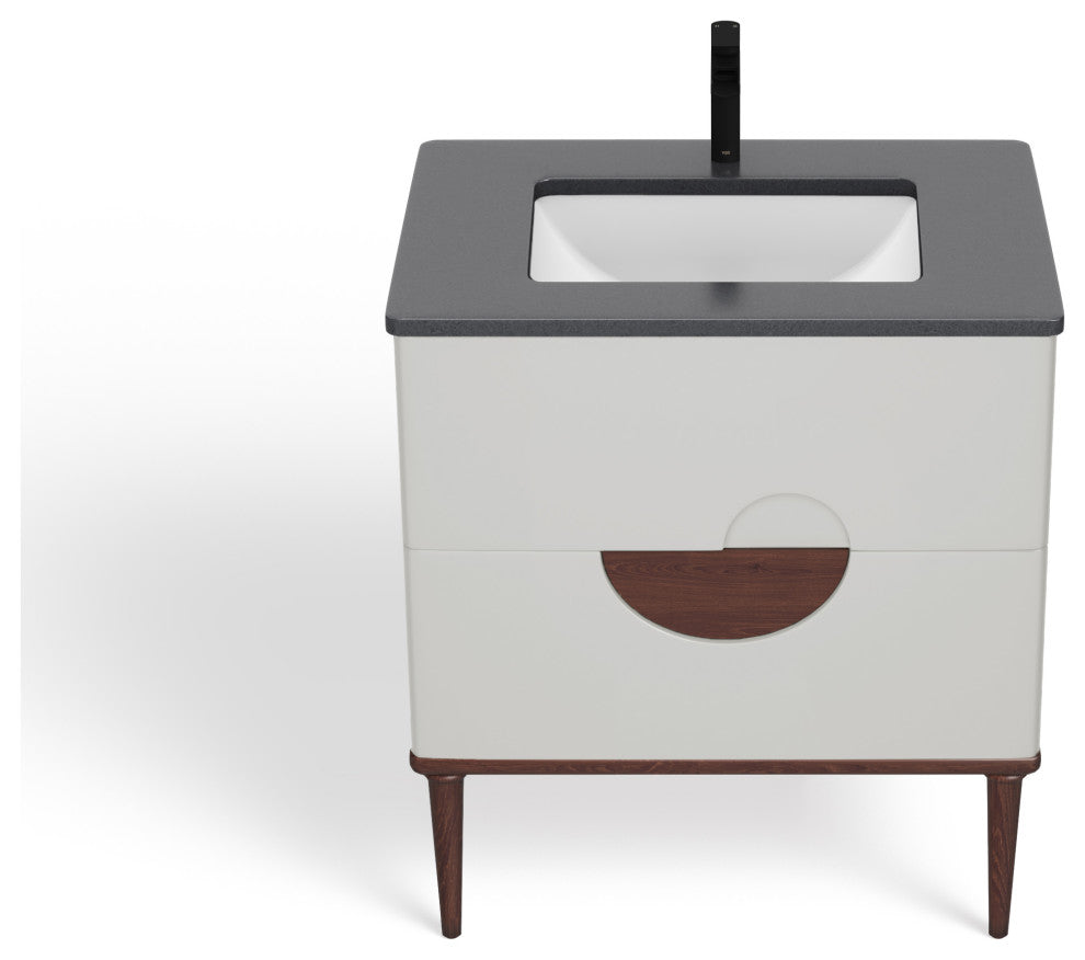 Rhonda Bath Vanity, Beige, 30", Single Sink, Freestanding