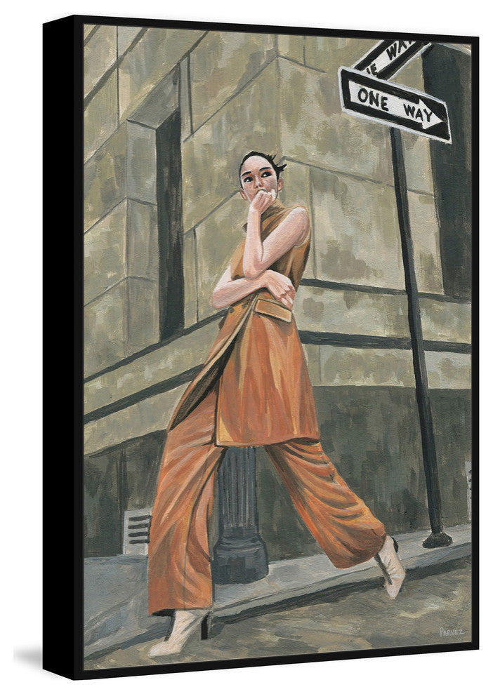 "Corner Street Fashion II" Floater Framed Painting Print on Canvas, 40"x60"