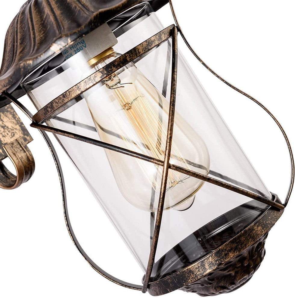 Art Cage Wall Light Fixture Rust Industrial Glass Wall Lighting