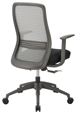 Kasper Mid-Back Office Chair, Grey Mesh Back and Black Fabric Seat