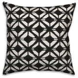 Black Watercolor Diamond 18x18 Throw Pillow