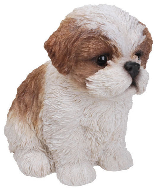 Realistic Shih-Tzu Puppy Garden Statue