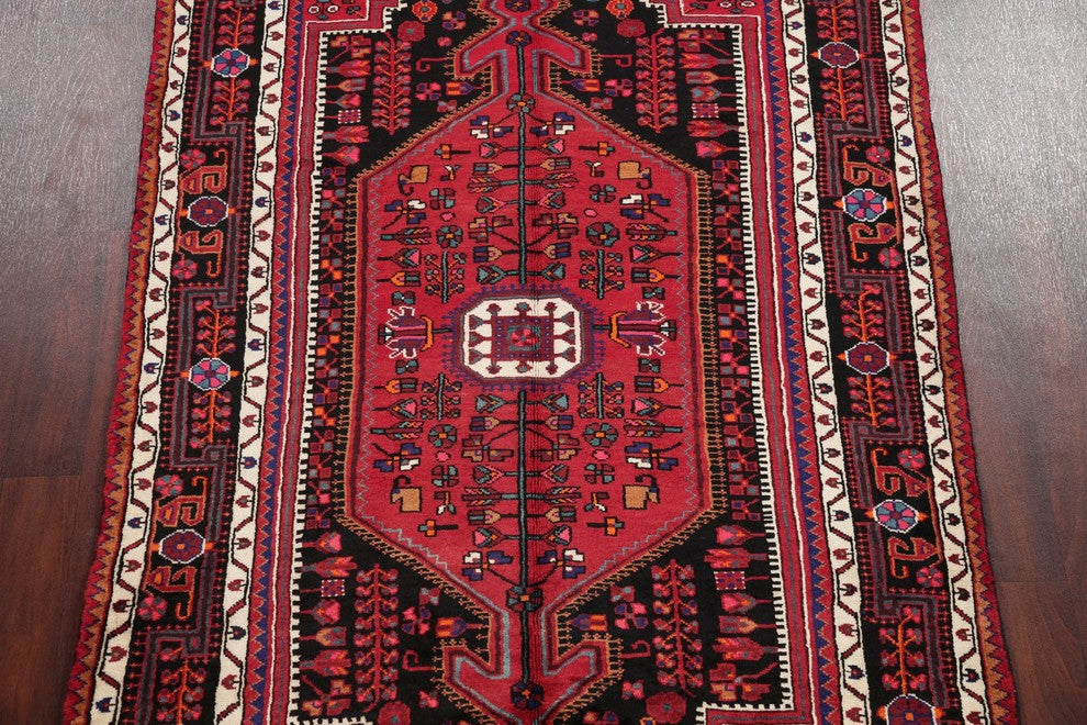 Persian Nahavand Wool Hand-Knotted Oriental Area Rug, Red, 10'0"X4'11"