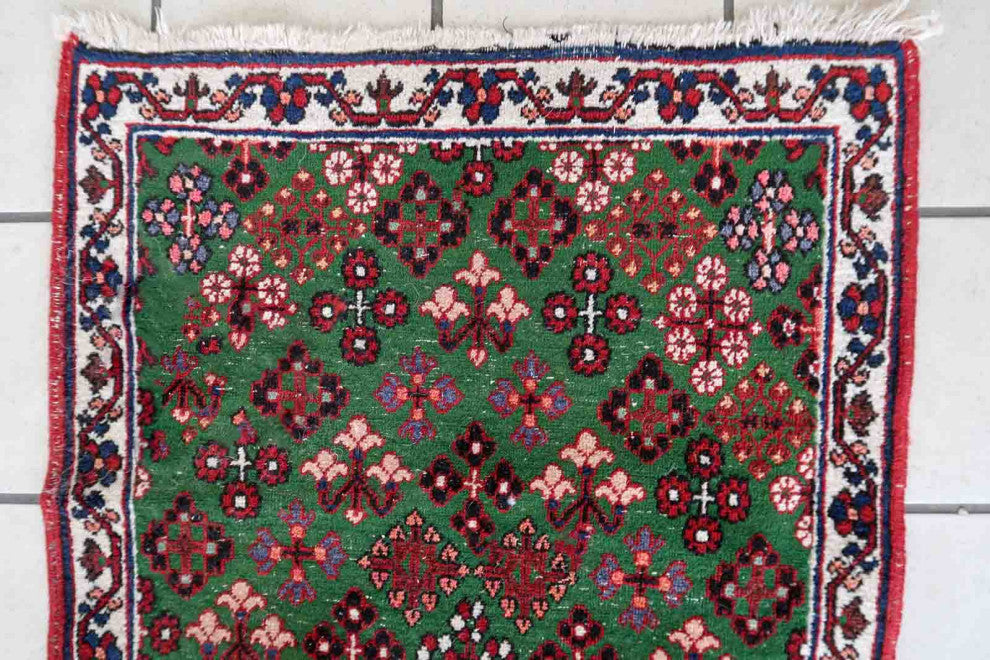 Handmade Antique Persian Joshagan Runner 1.8'x4.8', 57cmx149cm 1930s