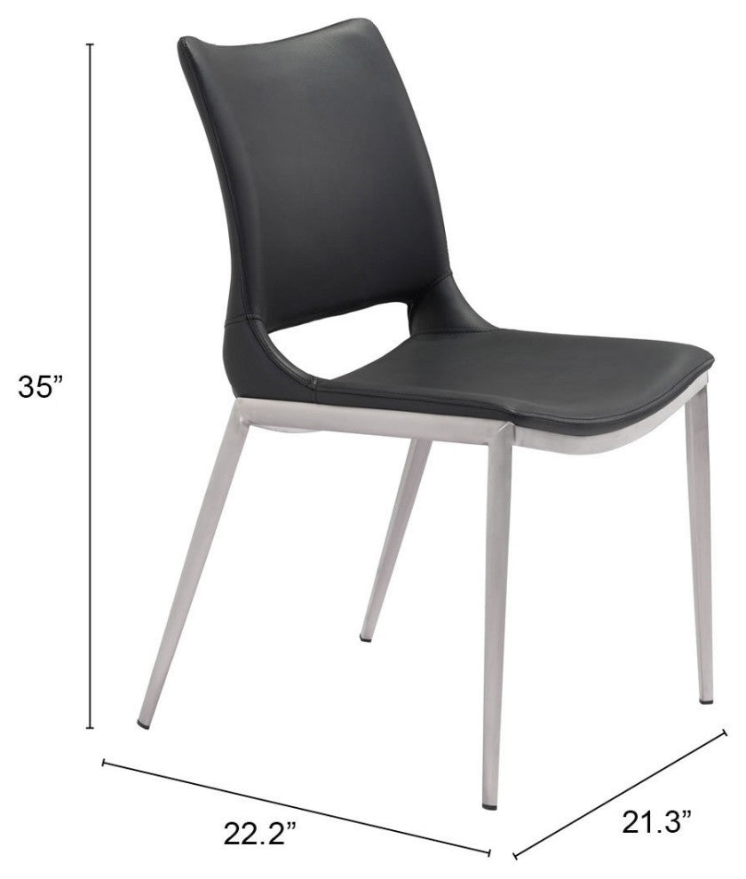 Cradle White Faux Leather Side or Dining Chairs Set of 2