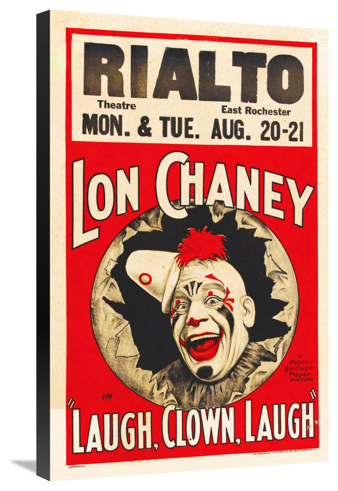 "Poster - Laugh, Clown, Laugh 03" Canvas by Hollywood Photo Archive, 19x30"