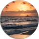Colorful Sunrise Over Atlantic Ocean, Beach Disc Metal Wall Art, 36"