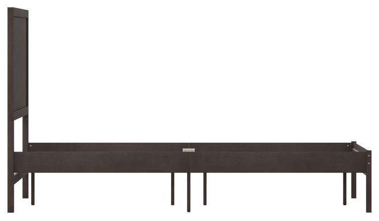 Asher Solid Wood Platform Bed with Wooden Slats and Headboard, Dark Brown, Full