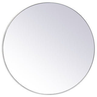 Elegant MR4845WH Metal Frame Round Mirror 45", White