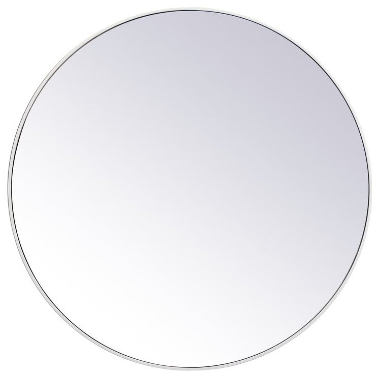 Elegant MR4845WH Metal Frame Round Mirror 45", White