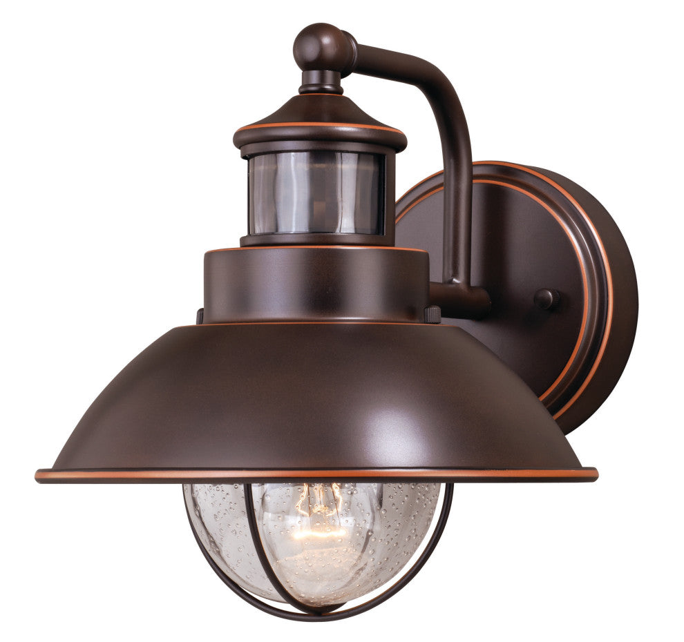 Harwich Motion Sensor Dusk to Dawn Outdoor Wall Light Burnished Bronze