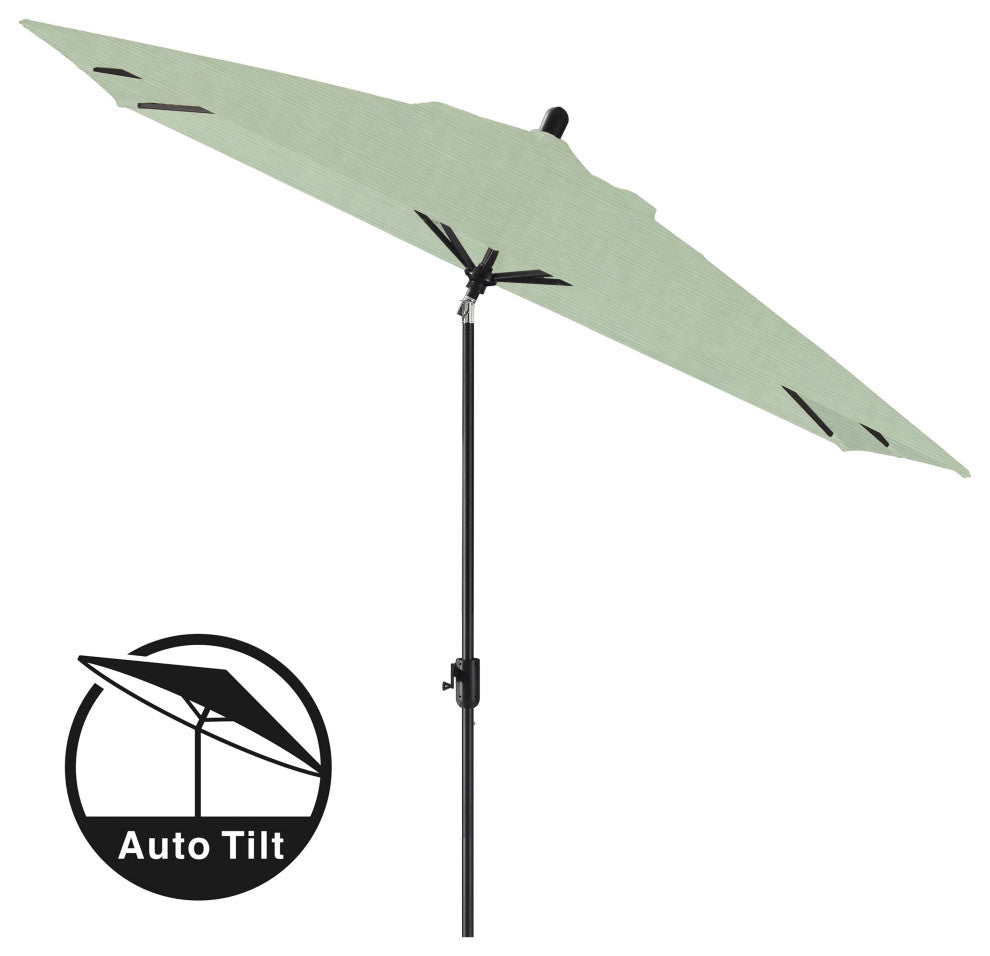10'x6.5' Rectangular Auto Tilt Market Umbrella, Antique Bronze Frame, Sunbrella