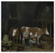 "A Maid Milking a Cow in a Barn" Print by Gerard ter Borch, 46"x44"