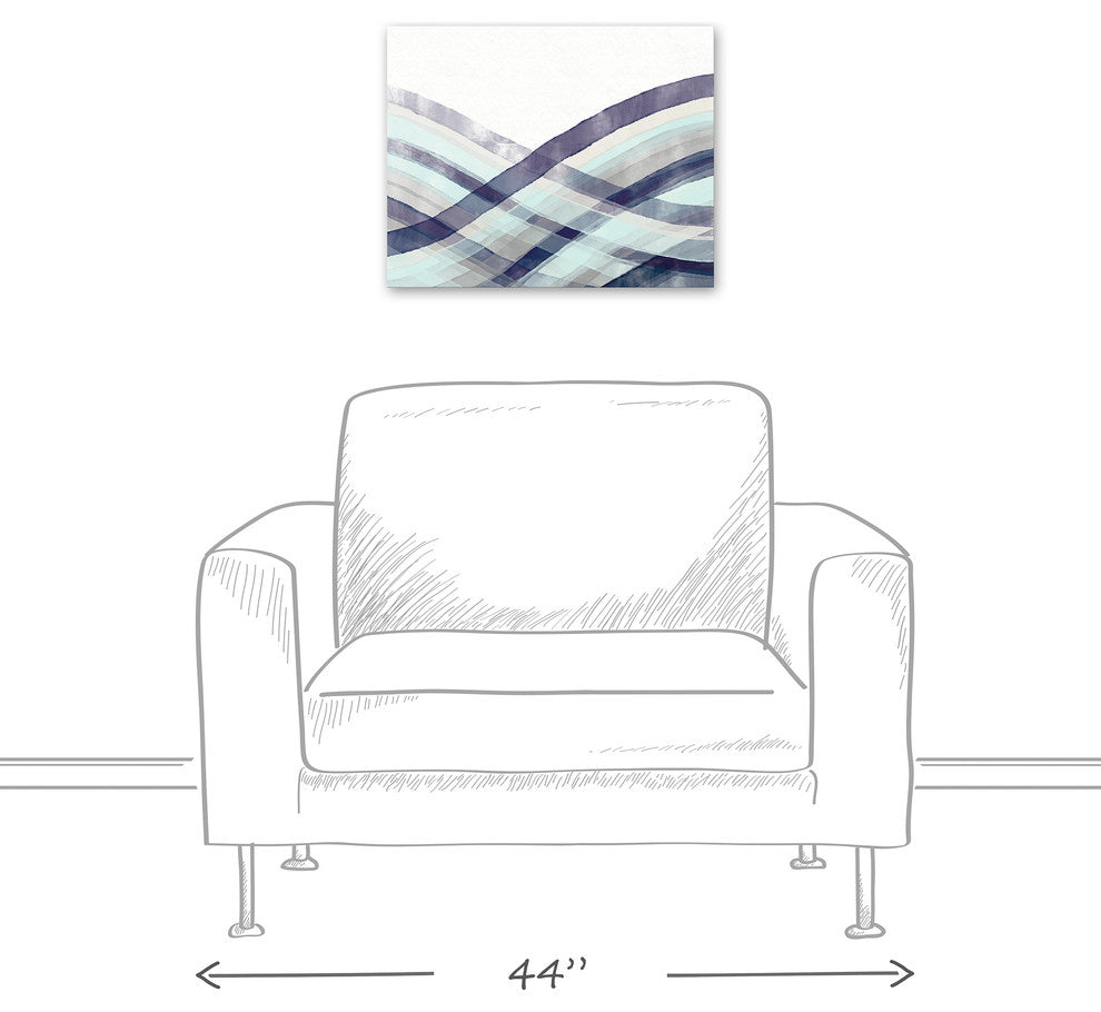 Watercolor Wave Pattern 16x20 Canvas Wall Art