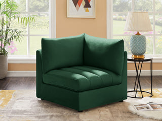 Jacob Velvet Upholstered Modular Corner Chair, Green