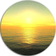 Brilliant Yellow Sunrise Over Waters, Beach Disc Metal Wall Art, 11"