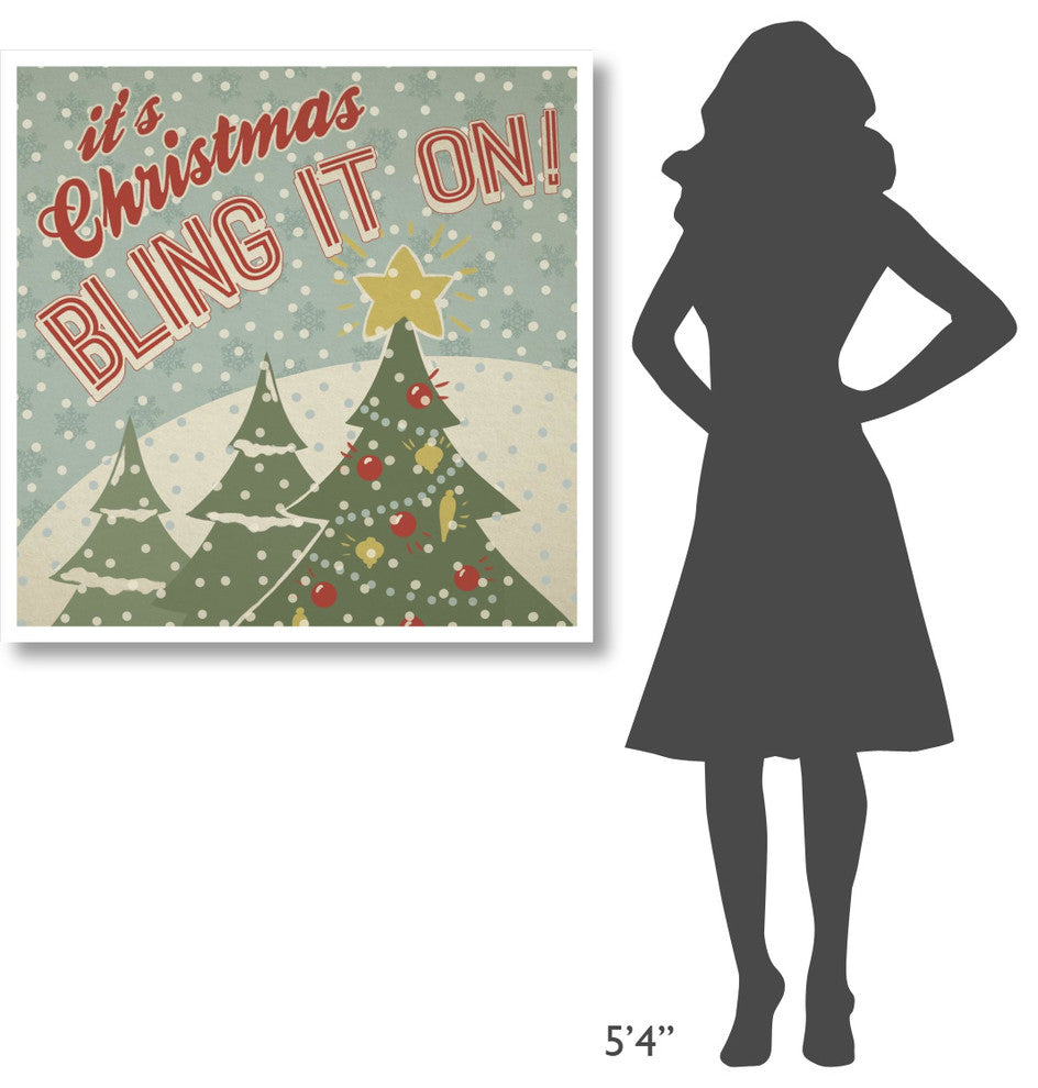 "Retro Christmas IX" Digital Paper Print by Janelle Penner, 38"x38"